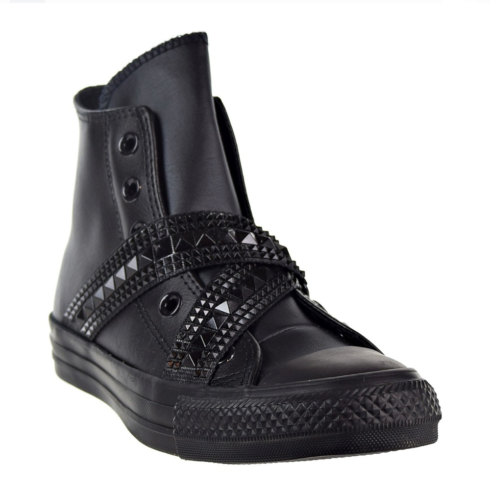 NEW Converse black stud leather high top size 6.5